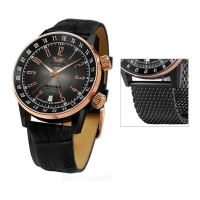 Vostok Europe Gent's GAZ-14 Limousine PVD Plated Dual Time Automatic Watch with Interchangeable 