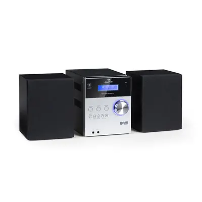 Auna MC-20 DAB micro stereo zariadenie, DAB+, bluetooth, diaľkové ovládanie, strieborná farba