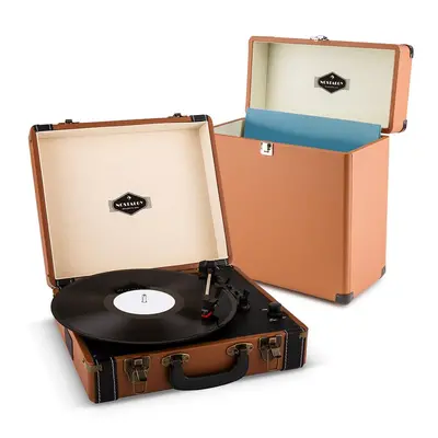 Auna Jerry Lee Record Collector Set brown | retro gramofón | kufrík na gramofónové platne