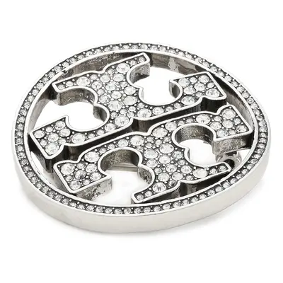 Broszka TORY BURCH - Pave Logo Pin 70438 Silver/Crystal 020