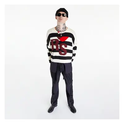 Raf Simons Loose Fit Cropped Wool Jacquard Rs Sweater