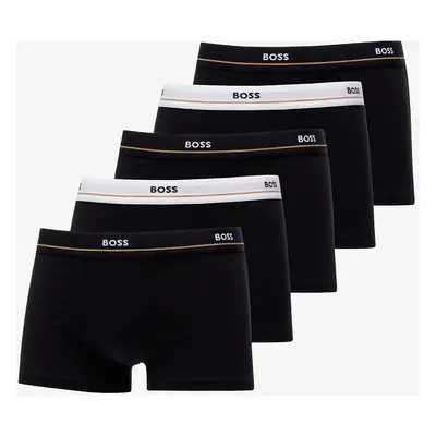 Hugo Boss Stretch-Cotton Trunks With Logo Waistbands 5-Pack Black