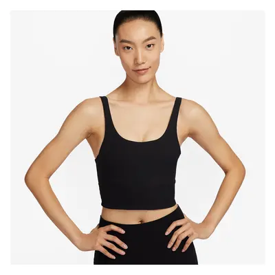 Nike Zenvy Wide Ribbed Women's Light-Support Non-Padded Longline Sports Bra Black/ Black/ Pcg3C