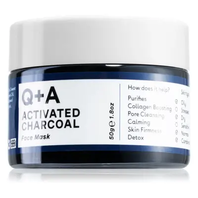 Q+A Activated Charcoal detoksykująca maseczka do twarzy z aktywnym węglem