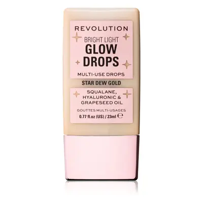 Makeup Revolution Bright Light Glow Drops płynny rozjaśniacz odcień Golden Star Dew