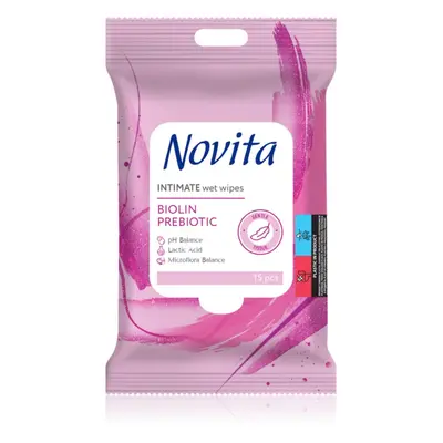 NOVITA Intimate Biolin Prebiotic chusteczki nawilżane do higieny intymnej