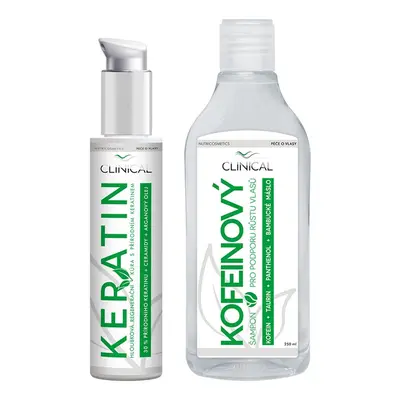 Clinical Keratin treatment + Caffeine shampoo zestaw dla mężczyzn i kobiet