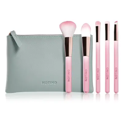 Notino Pastel Collection Brush set with pouch podróżny zestaw pędzli do makijażu z etui