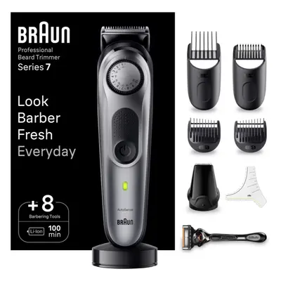 Braun Series BT7420 trymer do brody + akcesoria barberskie