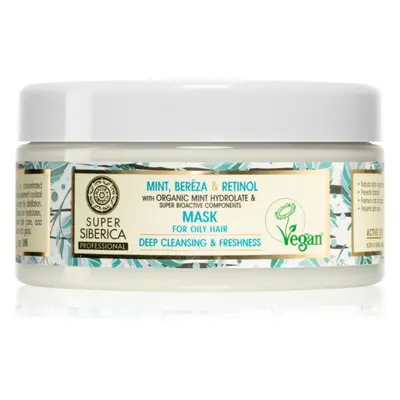 Natura Siberica Mint, Bereza & Retinol maseczka oczyszczająca do włosów przetłuszczających