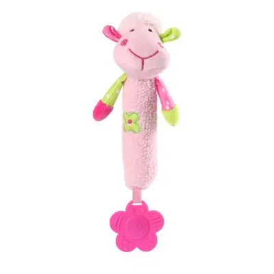 BabyOno Squeaky Toy Sweet Lambie zabawka piszcząca z gryzakiem