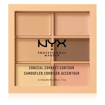 NYX Professional Makeup Conceal. Correct. Contour paleta do korygowania i konturowania odcień 01 Light 6 x 1.5 g