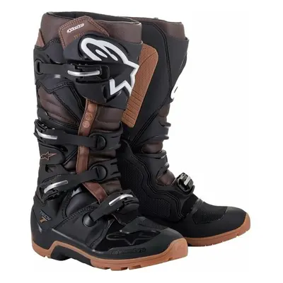 Alpinestars Tech Enduro Boots Black/Dark Brown Buty motocyklowe
