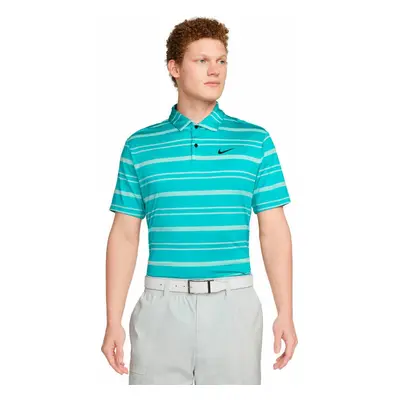 Nike Dri-Fit Tour Mens Striped Golf Teal Nebula/Jade Ice/Black Koszulka Polo