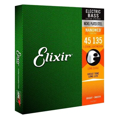 Elixir NanoWeb Light/Medium Struny do gitary basowej 5-strunowej