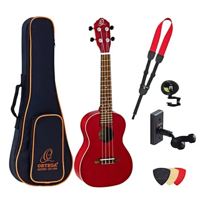 Ortega RUFIRE Deluxe SET Fire Red Ukulele koncertowe