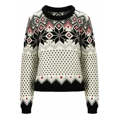 Dale of Norway Vilja Womens Knit Sweater Black/Off White/Red Rose Sweter