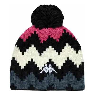 Kappa 6Cento Pomok G Beanie Black/Fuchsia Purple/White/Grey Asphalt Graphic Zimowa czapka