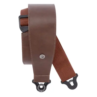 D'Addario Comfort Leather Auto Lock Guitar Strap Brown