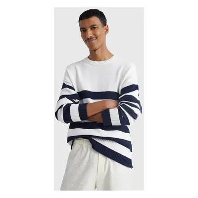 Tommy Hilfiger Breton Sweter Biały