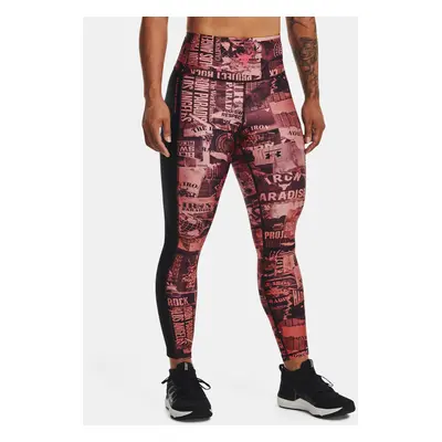 Under Armour UA Project Rock HG Ankle Lg Print Legginsy Różowy