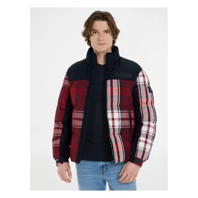 Tommy Hilfiger New York Check Puffer Kurtka Niebieski