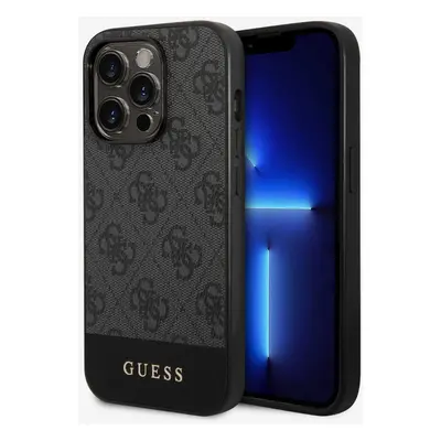 Guess PU 4G Stripe Zadní Kryt pro iPhone Pro Max Grey Etui na telefon Fioletowy