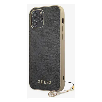 Guess 4G Charm Zadní Kryt pro iPhone 12/12 Pro 6.1 Grey Etui na telefon Fioletowy