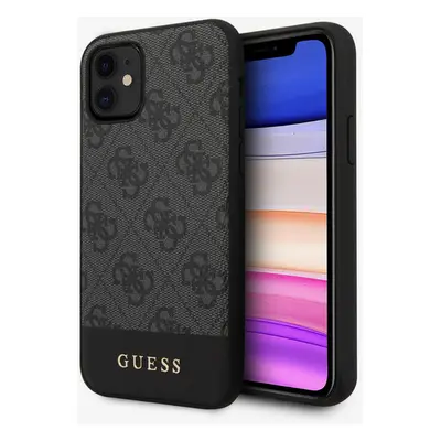 Guess PU 4G Stripe Zadní Kryt pro iPhone Grey Etui na telefon Fioletowy