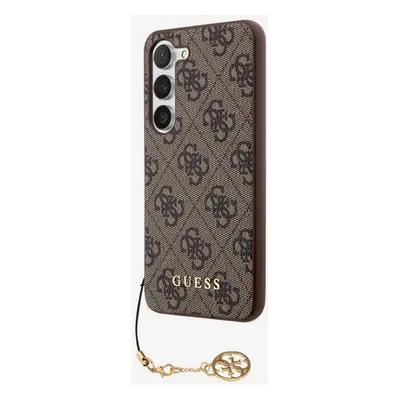 Guess 4G Charm Zadní Kryt pro Samsung Galaxy S23 Brown Etui na telefon Fioletowy