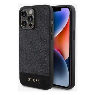 Guess PU 4G Stripe MagSafe Zadní Kryt pro iPhone Pro Max Black Etui na telefon Fioletowy