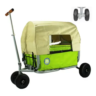BEACHTREKKER Wózek do ciągnięcia, składany- LiFe, z hamulcem i daszkiem, zielony