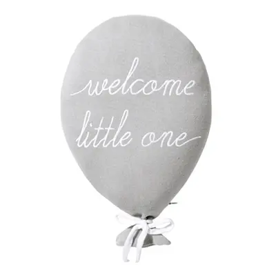 Nordic Coast Company Poduszka dekoracyjna balon welcome little one szara