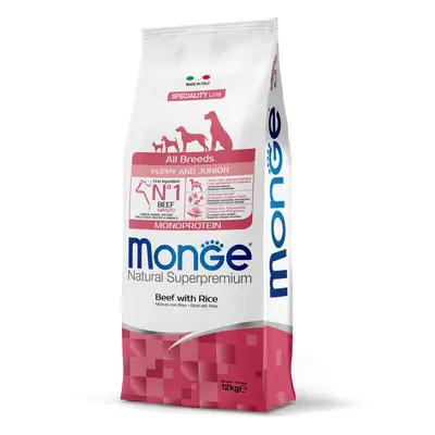 Monge Speciality Line All Breeds Puppy & Junior Monoprotein karma sucha dla psów - wołowina, ryż