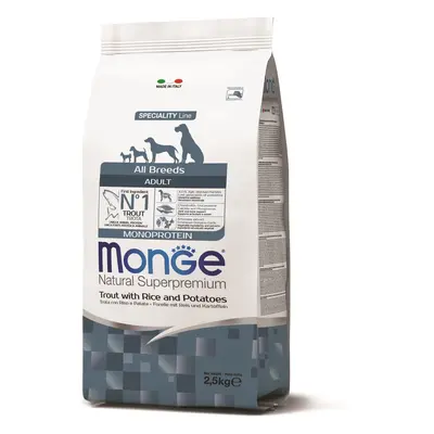 Monge Speciality Line All Breeds Adult Monoprotein karma sucha dla psów - pstrąg, ryż i ziemniak