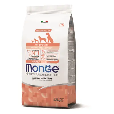 Monge Speciality Line All Breeds Puppy & Junior Monoprotein karma sucha dla psów - łosoś, ryż 2,