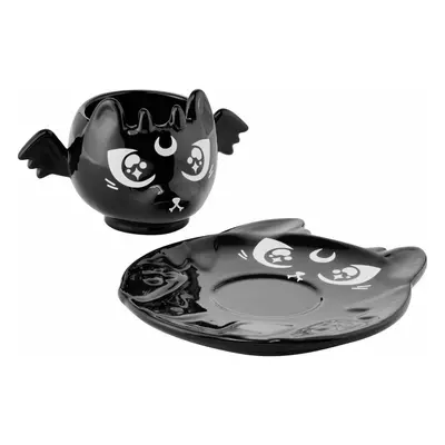 kubek (zestaw) KILLSTAR - Kittea Teacup & Saucer - Black