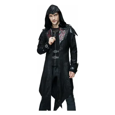 płaszcz męski DEVIL FASHION - Vlad Hooded Punk Synthetic Leather