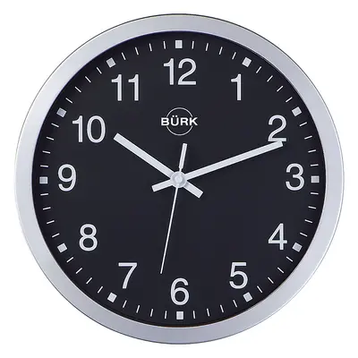 Zegar ścienny z tworzywa ABS, srebrny, Ø mm