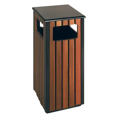 Pojemnik na odpady do stosowania na zewnątrz, wzór drewna