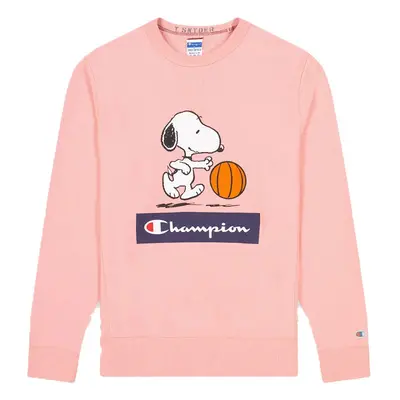 Champion x Peanuts Graphic crewneck Sweatshirt Coral - Męskie - Bluza Champion - Różowy - 217798