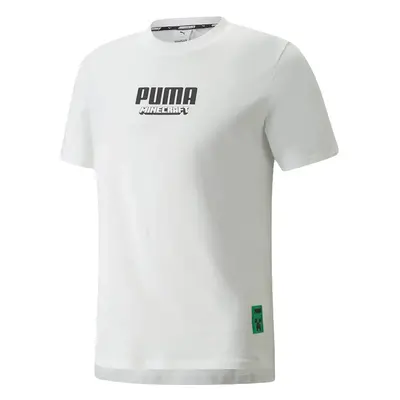 Puma x MINECRAFT Graphic Men's Tee - Męskie - Short Sleeve T-Shirt Puma - Biały - 534374_02 - Ro