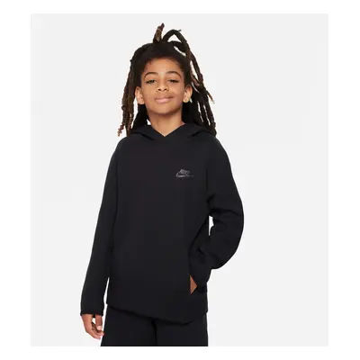 Nike Sportswear Tech Fleece Big Kids' Pullover Hoodie Black - Dziecięce - Bluza Nike - Czarny - 