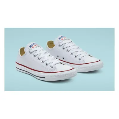 Converse Chuck Taylor Leather White - Dziecięce - Trampki Converse - Biały - 132173C - Rozmiar: