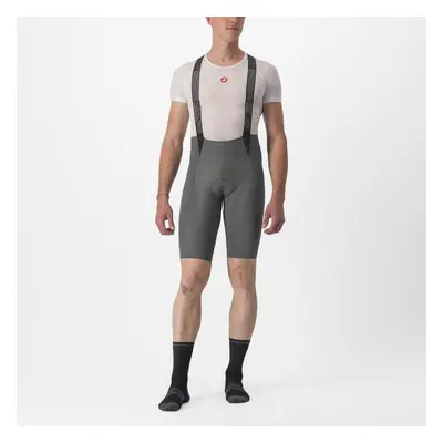 CASTELLI Krótkie spodnie kolarskie z szelkami - FREE AERO RC - szary