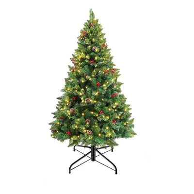 Sztuczna choinka z 100 diodami LED, ciepła biel, 120 cm