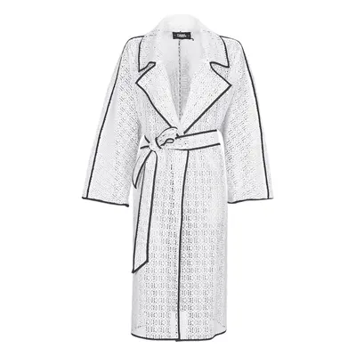 Karl Lagerfeld KL EMBROIDERED LACE COAT Prochowce Biały