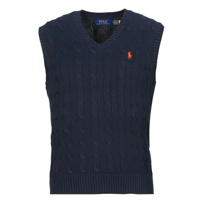 Polo Ralph Lauren PULL COTON CABLE COL V SANS MANCHE Swetry Marine