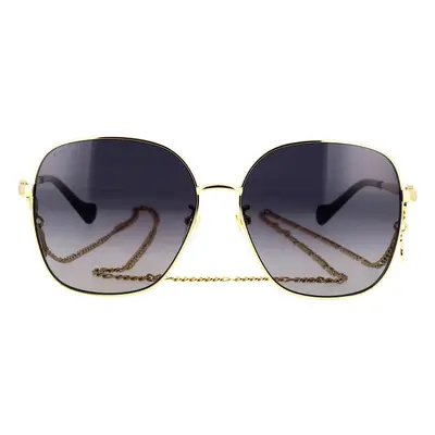 Gucci Occhiali da Sole GG1089SA con Catena okulary przeciwsłoneczne Złoty