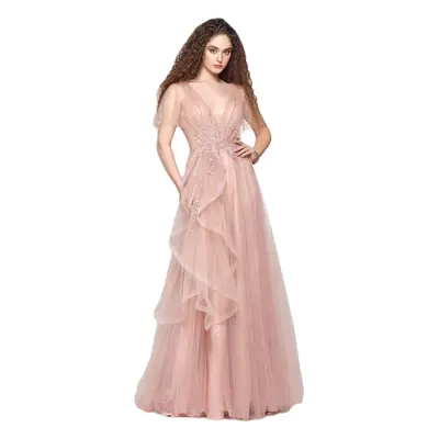 Impero Couture ZH68501 Sukienki długie Beżowy